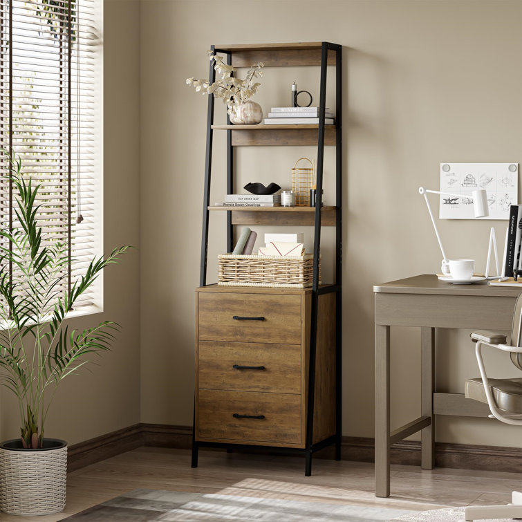 Adelena 175cm H x 51cm W Metal Etagere Bookcase
